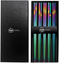 Stainless Steel Chopsticks - Multicolor Reusable Chopsticks - 5 Pairs Dishwasher Safe Metal Chopsticks - Easy To Use - Square Lightweight Chop Sticks - Gift Set 13 Stainless Steel Chopsticks - Multicolor Reusable Chopsticks - 5 Pairs Dishwasher Safe Metal Chopsticks - Easy To Use - Square Lightweight Chop Sticks - Gift Set -Kitchen Island Sale 51tyhPt5AlL. AC