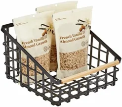Slim Slanted Metal Wire Kitchen Storage Basket Bin Organizer With Wood Handle For Pantry, Cabinet, Cupboard, Or Countertop Organization - Yami Collection - Matte Black/Natural 20 Slim Slanted Metal Wire Kitchen Storage Basket Bin Organizer With Wood Handle For Pantry, Cabinet, Cupboard, Or Countertop Organization - Yami Collection - Matte Black/Natural -Kitchen Island Sale 51u3jtMTiAL. AC