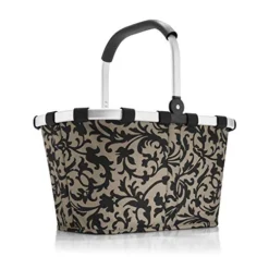 Reisenthel Carrybag Fabric Picnic Tote, Sturdy Lightweight Basket For Shopping And Storage, Baroque Taupe