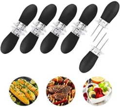 10Pcs/5 Pairs Corn Holders, Stainless Steel Corn On The Cob BBQ Fork Skewers For Home Cooking Parties Camping(Black) -Kitchen Island Sale 51uONzhvuL. AC