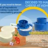 2 Pcs Cheesemaking Kit Сheese Mold Press Strainer Cheese With Follower Piston 1.5 L Tofu Press Mold Cheese Making Kit Machine Set Of 2 Pieces Color Blue