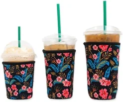 Axendale Iced Coffee Sleeves For Cold Drink Cups - 3 Pack Reusable Neoprene Iced Coffee Cup Sleeve For Cold Drinks, Compatible With Starbucks Dunkin And More (3 PK S/M/L, Black Wanderlust) -Kitchen Island Sale 51uSQkrbUuL. AC