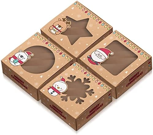 12 Christmas Cookie Boxes, Bakery Boxes Treats, Pastry, Candy, Dessert, Cookie Boxes With Window, Treat Boxes, Containers With Lids, Holiday Cookie Tin For Gift Giving, Gingerbread House, Santa Themed 7 12 Christmas Cookie Boxes, Bakery Boxes Treats, Pastry, Candy, Dessert, Cookie Boxes With Window, Treat Boxes, Containers With Lids, Holiday Cookie Tin For Gift Giving, Gingerbread House, Santa Themed - Image 7