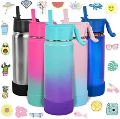 17 Oz Insulated Water Bottle With Straw Lid For Kids And Adult + 20 Funny Waterproof Stickers - Perfect For Personalizing Your Kids Metal Water Bottle -Kitchen Island Sale 51vfkNAPsQL. AC