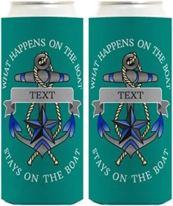 Customized Boating Can Coolies Your Boat Name Custom Sailing Gift Boating Birthday Party Supplies Custom Image Coolie 6 Pack Can Coolie Drink Coolers Coolies Navy -Kitchen Island Sale 51vgro3tKsL. AC
