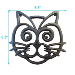 T Trivet - Black Cast Iron - For Kitchen & Dining Table - More Than One Makes A Set For Counter, Wall Art Or Decoration Accessory - Housewarming & Cat Lover Gifts - 6.6 By 6.3 In -Kitchen Island Sale 51vsg1XxARL
