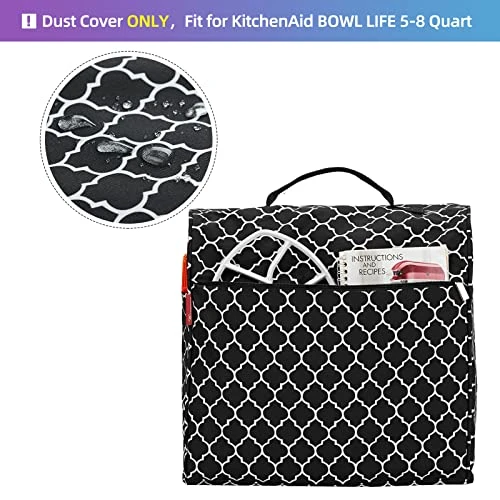 NICOGENA Stand Mixer Cover Compatible With KitchenAid Bowl Lift 5-8 Quart, Dust Cover With Zipper Pocket For Accessories, Lantern Black 3 NICOGENA Stand Mixer Cover Compatible With KitchenAid Bowl Lift 5-8 Quart, Dust Cover With Zipper Pocket For Accessories, Lantern Black - Image 3
