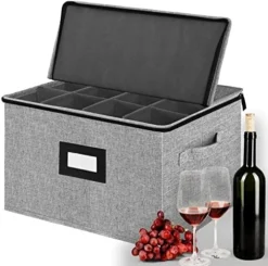 Wine Glass Storage Boxes, Stemware Storage Cases With Divider - China Storage Containers Hard Shell With Lids Holds 12 Wine Glass Or Crystal Glassware Storage Containers, Stackable With Label Window For Transport ,Protection,Moving (Dark Grey) -Kitchen Island Sale 51wpYjeQxWL. AC