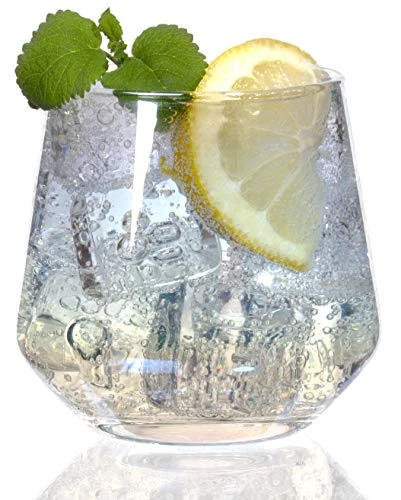 12 Fl Oz Electroplated Stemless Wine Glasses Set Of 4 With Rainbow Effect 3 12 Fl Oz Electroplated Stemless Wine Glasses Set Of 4 With Rainbow Effect - Image 3