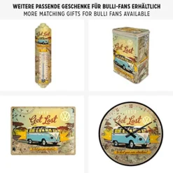 Nostalgic Art Retro Storage Tin Box Flat, 84.5 Oz, VW Bulli – Let's Get Lost – Volkswagen Bus Gift Idea, Metal Can With Lid, Decorative Vintage Design -Kitchen Island Sale 51wwf5T4ZrL