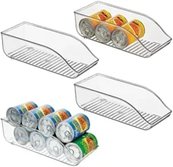 MDesign Plastic Kitchen Storage Organizer Container Bins For Pantry, Fridge, Freezer Organization - Holds Canned Food, Soup Can, Soda Water Bottle - Ligne Collection, 4 Pack - Clear -Kitchen Island Sale 51x6WjkIhiL. AC