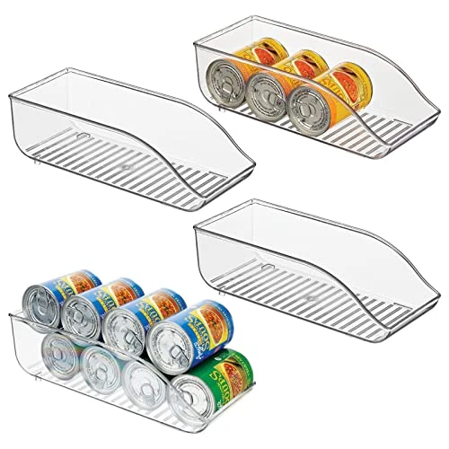 MDesign Long Plastic Soup Can Dispenser Storage Organizer Container Bin For Kitchen Pantry, Countertop, Cabinet, Refrigerator, Freezer, Hold Canned Food, Soda, Water, Ligne Collection, 4 Pack - Clear 1 MDesign Long Plastic Soup Can Dispenser Storage Organizer Container Bin For Kitchen Pantry, Countertop, Cabinet, Refrigerator, Freezer, Hold Canned Food, Soda, Water, Ligne Collection, 4 Pack - Clear