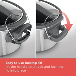 Black & Decker SCD1007 7 Quart Programmable Slow Cooker With Digital Timer, Portable With Locking Lid, Stainless Steel -Kitchen Island Sale 51xAvlNJVhL