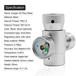 CO2 Mini Regulator, Keg Charger Refill Adapter Connector Kit For Paintball Tanks SodaStream Filling Tank Cylinder(Silver With Meter) -Kitchen Island Sale 51xDjfPJq1L