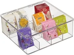 MDesign Plastic Stackable Tea Bag Organizer Storage Bin With Lid For Kitchen Cabinets, Countertops, Pantry - Container Holds Beverage Bags, Cups, Pods, Packets, Condiment Accessories - Clear 14 MDesign Plastic Stackable Tea Bag Organizer Storage Bin With Lid For Kitchen Cabinets, Countertops, Pantry - Container Holds Beverage Bags, Cups, Pods, Packets, Condiment Accessories - Clear -Kitchen Island Sale 51xMlOwJRdL. AC