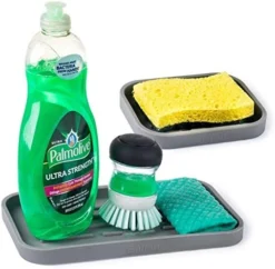 Silicone Sponge Holder (Pack Of 2 Sizes) - Kitchen Sink Organizer Tray For Sponge, Scrubber, Soap - Gray -Kitchen Island Sale 51xWIFDG1QL. AC