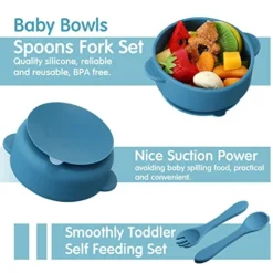 9 Pcs Silicone Baby Toddler Suction Plates Baby Bowls With Suction Toddler Bowls Set Kids Utensils Divided Plate Baby Boy Girl Feeding Set With Spoon Fork Dishwasher And Microwave Safe (Matte Colors) -Kitchen Island Sale 51xWqbGdw8L