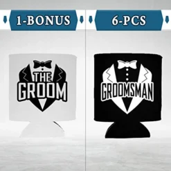 Ever The Groom Tuxedo And Groomsman Tuxedo Can Coolie ~ Wedding Bachelor Party Beer Can Sleeve Coolers ~ (Groomsman, 7 Pk) -Kitchen Island Sale 51xYLrZaXSL