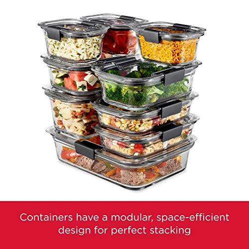 Rubbermaid Brilliance Glass Storage 3.2-Cup Food Containers With Lids, BPA Free And Leak Proof, Medium, Clear, Pack Of 4 1 Rubbermaid Brilliance Glass Storage 3.2-Cup Food Containers With Lids, BPA Free And Leak Proof, Medium, Clear, Pack Of 4