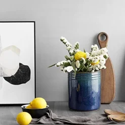 ZONESUM Kitchen Utensil Holder For Countertop, 7.2" Large Ceramic Utensil Crock With Table-Protection Cork Mat, Cooking Utensil Holder For Kitchen Decor, Starry Blue 7 ZONESUM Kitchen Utensil Holder For Countertop, 7.2" Large Ceramic Utensil Crock With Table-Protection Cork Mat, Cooking Utensil Holder For Kitchen Decor, Starry Blue -Kitchen Island Sale 51xqgGaxVPL