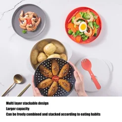 Steaming Container, Microwave Rice Cooker Multi Layer Stackable Double Ear Handle 2L For Home -Kitchen Island Sale 51xrfSa6zIL