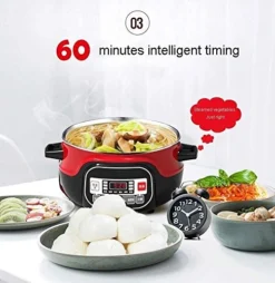 Zone Food Steamer, Premium 304 Stainless Steel Food Steamer Vegetable Steamer 3 Tier Stackable Large Capacity Fast Heat-Up Automatic Shut -Kitchen Island Sale 51xxthWcKML