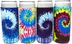 Arty Girl Kim Slim Can Coolers - Neoprene Insulated Slim Can Cooler For Tall Skinny 12oz Cans Like Truly Hard Seltzers And Red Bull - 4 Pack Camper -Kitchen Island Sale 51y8e7QWHAL. AC