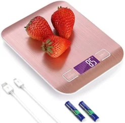 10kg/22lb Digital Kitchen Food Scale USB Rechargeable Stainless Steel Ultra Slim Food Scale High Precision With 0.04oz/1g Division Tare & Auto Off Function LCD Display (Rose Gold) -Kitchen Island Sale 51y9SYky19L. AC
