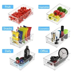 Refrigerator Organizer Bins - 6 Pack Fridge Organizers And Storage Clear, Three Size Clear Stackable Storage Bins For Pantry, Freezer, Cabinet, Drawer - BPA Free -Kitchen Island Sale 51yCWz7C0PL