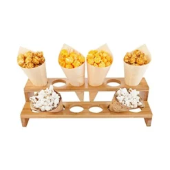 Multi Level Food Cone And Sushi Hand Roll Display Stand: Perfect For Restaurants, Catered Events, And Buffets - Holds 12 Cones - Made From Organic Bamboo - 1ct Box - Restaurantware