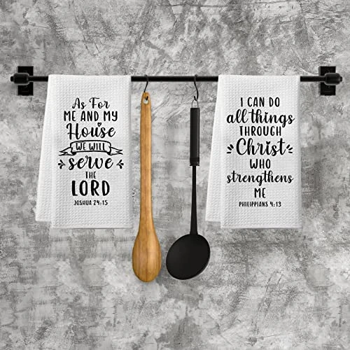 Christian Gifts For Women Men, Bible Verse Scripture Kitchen Towels With Inspirational Thoughts And Prayers, Religious Christmas Housewarming Gift, 2 Pack Waffle Weave Christian Dish Towels 3 Christian Gifts For Women Men, Bible Verse Scripture Kitchen Towels With Inspirational Thoughts And Prayers, Religious Christmas Housewarming Gift, 2 Pack Waffle Weave Christian Dish Towels - Image 3