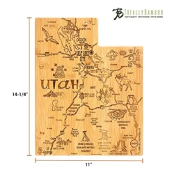Destination Utah State Shaped Serving And Cutting Board, Includes Hang Tie For Wall Display -Kitchen Island Sale 51yOgV3MSHL