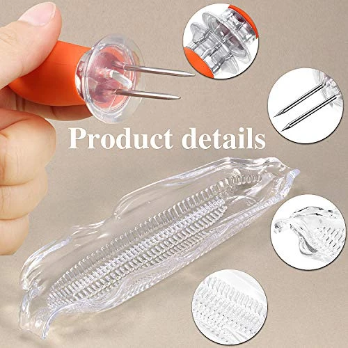 12 Pieces Corn Cob Holders And Dish Set Transparent Dish Stainless Steel Skewer Needle BBQ Tool And Plastic Corn Tray 2 12 Pieces Corn Cob Holders And Dish Set Transparent Dish Stainless Steel Skewer Needle BBQ Tool And Plastic Corn Tray - Image 2