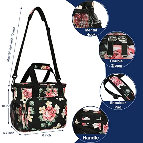 Lunch Box For Men/Women,Insulated Lunch Bag Cooler Bag,Leak-Proof Large Beach Cooler Adult Lunch Box For Work/Picnic/Travel(M-floral) 2 Lunch Box For Men/Women,Insulated Lunch Bag Cooler Bag,Leak-Proof Large Beach Cooler Adult Lunch Box For Work/Picnic/Travel(M-floral) - Image 2
