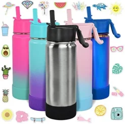17 Oz Insulated Water Bottle With Straw Lid For Kids And Adult + 20 Funny Waterproof Stickers - Perfect For Personalizing Your Kids Metal Water Bottle -Kitchen Island Sale 51yVxKa7uSL. AC