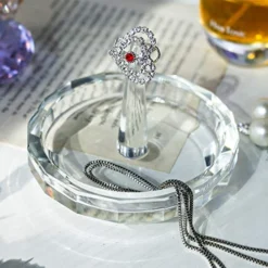 Well-Crafted Crystal Glass Wedding Ring Holder -Kitchen Island Sale 51ymGb5oxLL