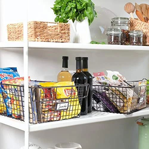 XXL Wire Baskets For Storage Pantry Baskets, Set Of 2 Wire Storage Baskets, Wire Baskets For Organizing, Large Wire Basket, Kitchen Organization Baskets, Metal Basket For Storage - XXL - Bronze 2 XXL Wire Baskets For Storage Pantry Baskets, Set Of 2 Wire Storage Baskets, Wire Baskets For Organizing, Large Wire Basket, Kitchen Organization Baskets, Metal Basket For Storage - XXL - Bronze - Image 2