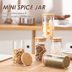 10oz Glass Storage Jars With Bamboo Airtight Lids, Set Of 15 Small Glass Canisters, Glass Food Storage Container, Airtight Pantry Organization, Kitchen Canisters Set For Kitchen Food Storage -Kitchen Island Sale 51zTFOHy8xL