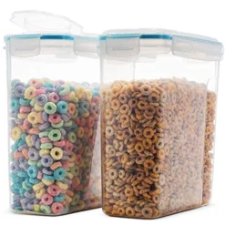 Biokips Cereal Containers Storage Set Of 2 – Airtight Food Storage Containers – Cereal Dispenser For All Dry Foods – BPA-Free Cereal Container Set For Pantry Organization And Storage (135 Oz)