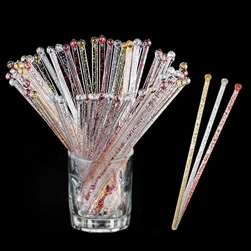 Aboat 120 Pieces 7.3 Inch Plastic Round Top Swizzle Sticks, Crystal 9 Aboat 120 Pieces 7.3 Inch Plastic Round Top Swizzle Sticks, Crystal - Image 9