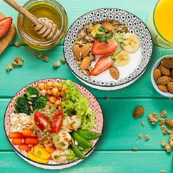 8.3" Large Salad Soup Ramen Bowls, 68 OZ Super Stackable Round Fine Porcelain Cereal Pasta Serving Bowl Sets, 2 Pack - Microwavable Ceramic Bowls - Heat And Cold Resistant Porcelain -Kitchen Island Sale 610VGEApzpL