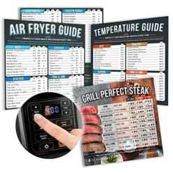 Ir Fryer Cheat Sheet Cooking Times Chart Magnet Accessories For Refrigerator + Airfryer Baking & Grilling Cook Books And Kitchen Magnetic Fridge Food Temperature Guide For Quick Reference