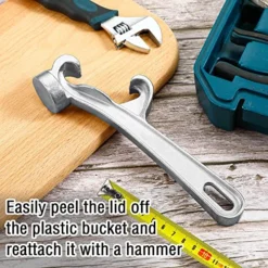 Aluminum Bucket Opener 5 Gallon Pail Opener Silver Buckets Lid Wrench Metal Can Opener Lid Remover Tool For Home Industrial Use (1 Piece), 21 Cm 10 Aluminum Bucket Opener 5 Gallon Pail Opener Silver Buckets Lid Wrench Metal Can Opener Lid Remover Tool For Home Industrial Use (1 Piece), 21 Cm -Kitchen Island Sale 611GgUdvACL