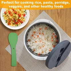 2L Microwave Rice Cooker, 7.3 X 7.3 X 5.1in Microwave Cookware, Food Grade PP Microwave Rice Steamer Cooker With Lid And Strainer, Microwave Rice Maker, Easy To Use(Green) -Kitchen Island Sale 611bZehYVuL