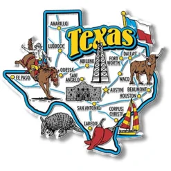 Texas Jumbo State Magnet By Classic Magnets, Collectible Souvenirs Made In The USA
