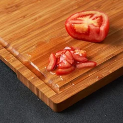 Bamboo Wood Cutting Board For Kitchen, 18" Large Cheese Charcuterie Chopping Block With Side Handles And Juice Grooves -Kitchen Island Sale 617O26KJVDL