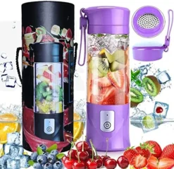 Blend Portable Blender Jet For Shakes And Smoothies, USB Rechargeable Travel Juicer Cup Electric Mini Personal Size Blenders Frozen Fruit Ice Mixer Baby Food Mixing Machine With 6 Blades For Sports Travel And Outdoors 13.5oz (Purple) 16 Blend Portable Blender Jet For Shakes And Smoothies, USB Rechargeable Travel Juicer Cup Electric Mini Personal Size Blenders Frozen Fruit Ice Mixer Baby Food Mixing Machine With 6 Blades For Sports Travel And Outdoors 13.5oz (Purple) -Kitchen Island Sale 61BMqrQwEL. AC