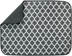 Absorbent, Reversible XL Microfiber Dish Drying Mat For Kitchen, 18 Inch X 24 Inch, Teal Trellis -Kitchen Island Sale 61BnctnSHvL. AC