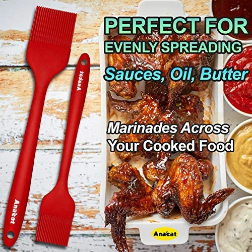 High Heat Resistant Silicone Basting Pastry Brush Set Of 2- Hygienic One Piece Design Spread Oil Butter For BBQ Grill Barbecue Baking Kitchen Cooking - BPA Free & Dishwasher Safe (10"+8") 5 High Heat Resistant Silicone Basting Pastry Brush Set Of 2- Hygienic One Piece Design Spread Oil Butter For BBQ Grill Barbecue Baking Kitchen Cooking - BPA Free & Dishwasher Safe (10"+8") - Image 5