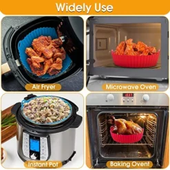 2 Pcs Silicone Air Fryer Liners, 7.5 Inch Reusable Air Fryer Silicone Basket Heat Resistant Easy Cleaning Air Fryers Silicone Pot Round For 3 To 5 QT Oven Accessories -Kitchen Island Sale 61FKIJDxtSL